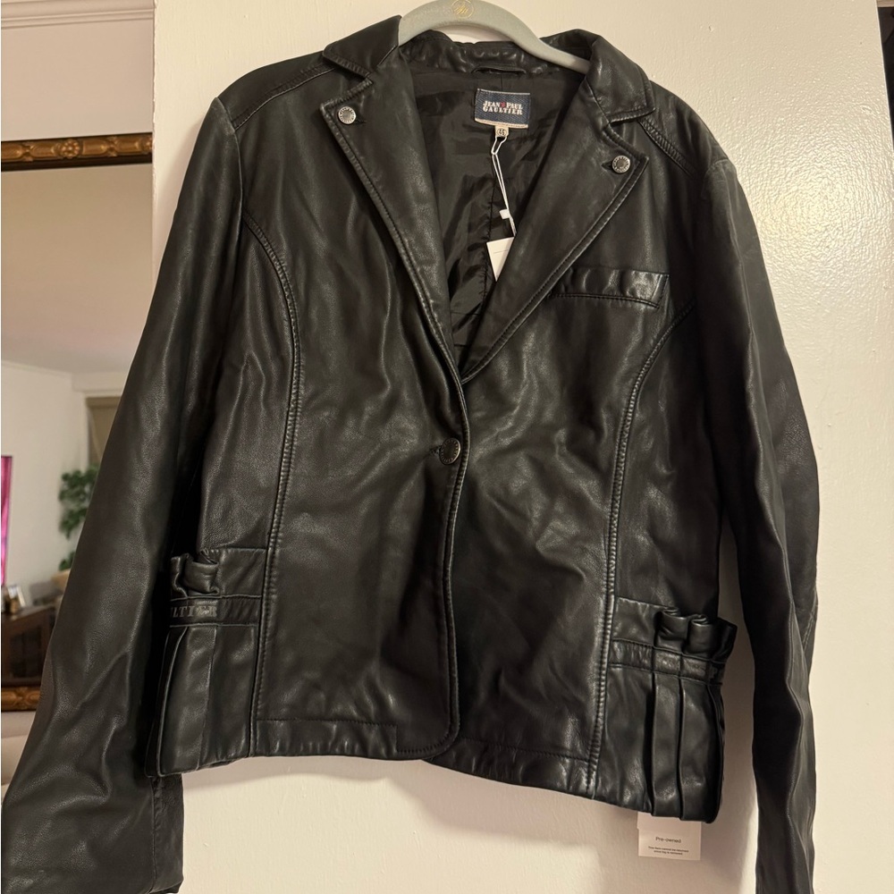 Jean Paul Germain black leather jacket